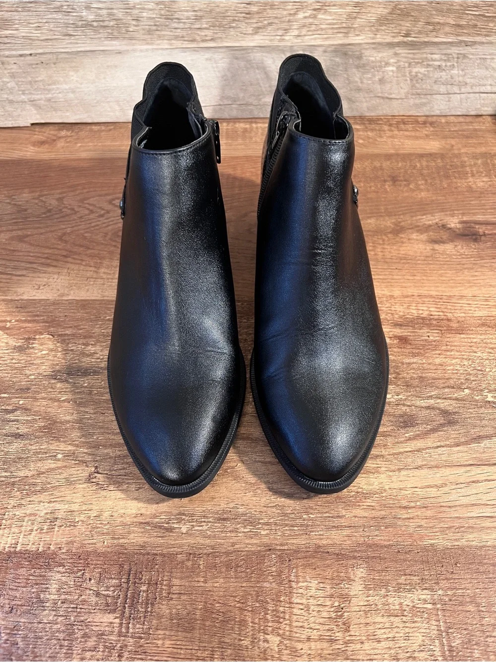 Simply Vera Vera Wang Black Ankle Boots Size 8 Block Heel Booties